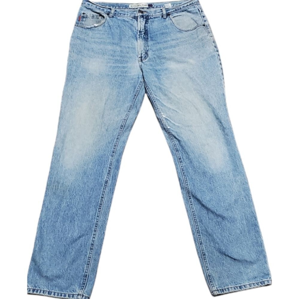 Mens Vintage 1990s light Wash Bugle Boy Straight leg Jeans 38/34